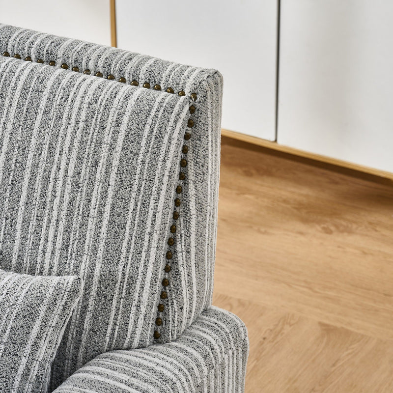 Accent Chair With Arms, Comfy Armchair For Living Room - Gray