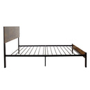 Modern Twin Size Metal Bed Frame Sturdy System Metal & Wood - Black