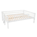 Full-Over-Full-Over-Full Triple Bed with Built-in Ladder and Slide , Triple Bunk Bed with Guardrails, White(OLD SKU :LP000052AAK)