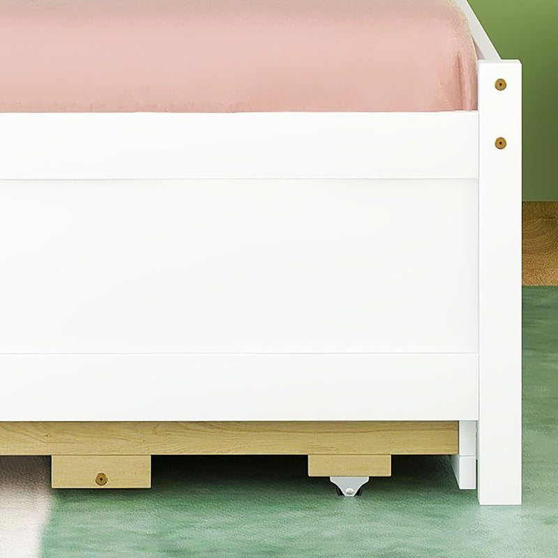 Bed With Built-In USB, Type-C Ports, LED Light, Bookcase Headboard, Trundle And 3 Storage Drawers, Bed With Bookcase Headboard, Trundle And Storage Drawers - Espresso