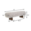 Long Haired Faux Wool Bench - Brown / Beige