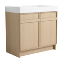 Freestanding Bathroom Vanity With Resin Sink & Soft Close Cabinet Doors