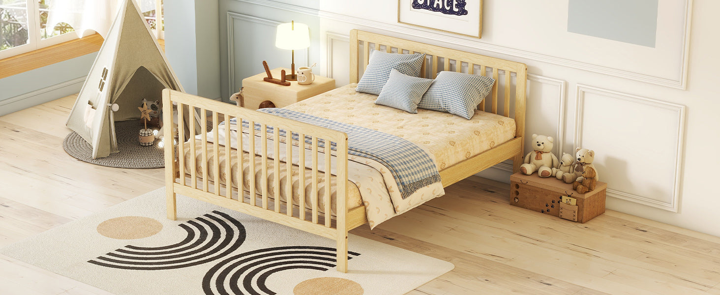 Convertible Crib/Full Size Bed with Changing Table, Natural - Atlantic Fine Furniture Melbourne FL