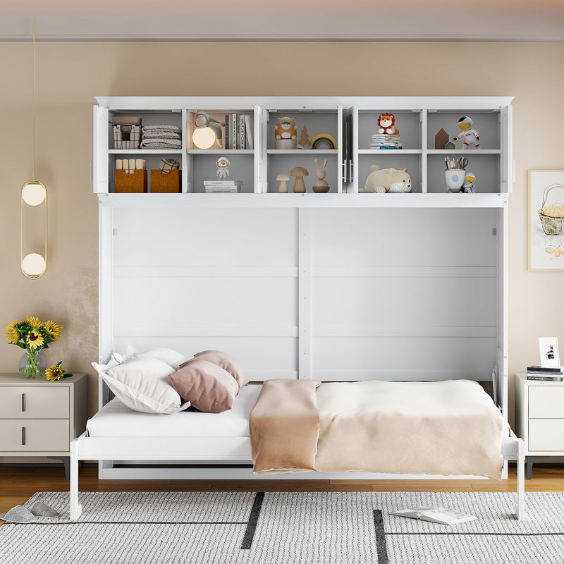 Murphy Modern Bed With Top Cabinets For Space Saving And Comfort