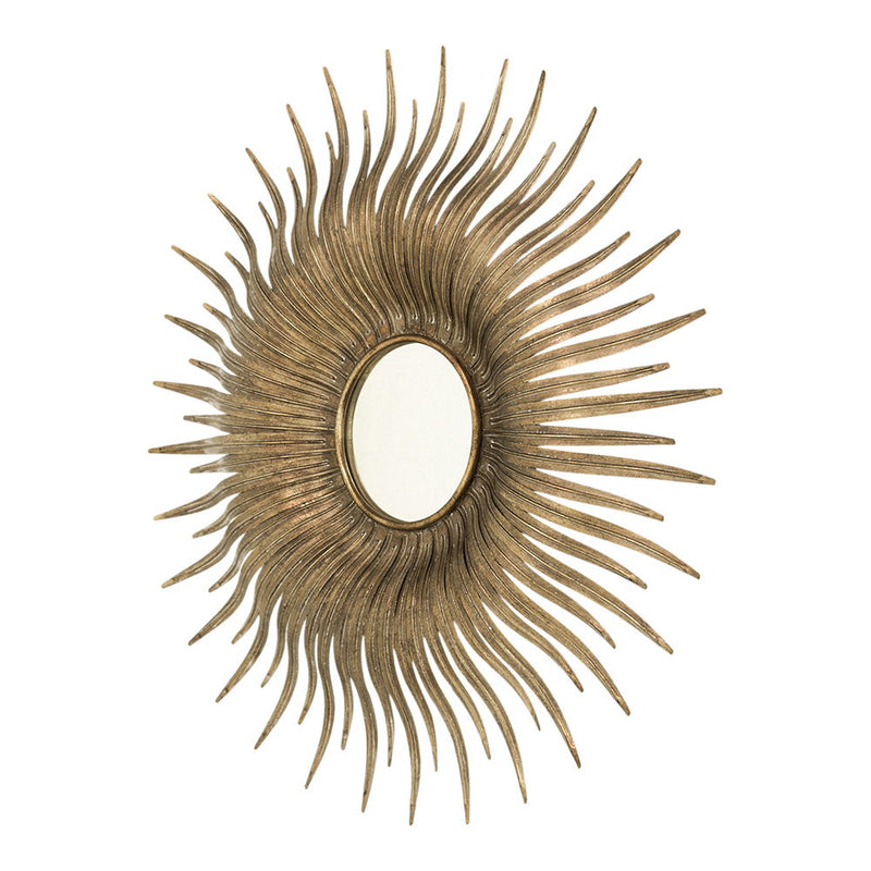 Retro Design Sunburst Metal Wall Mirror Decorative Mirror For A Bedroom, Dressing Room, Hallway Or Living Space - Gold