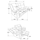 Lawrence - Upholstered Padded Arm Reclining Loveseat - Charcoal