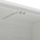 Elegant Sideboard With Sophisticated Wavy Pattern Doors And Arched Groove Design, Adjustable 4 Door Layout