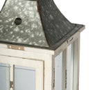 Wooden Candle Lantern Decorative, Hurricane Lantern Holder Decor For Indoor Outdoor, Home Garden - Ivory