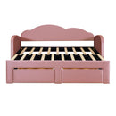 Upholstered Daybed With Cloud-Shaped Backrest, Trundle & 2 Drawers And USB Ports