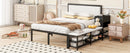 Platform Bed With 2 Tier Storage Shelves, Storage Cabinet