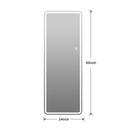 Frameless Full Length Floor Mirror With LED Light, Dimming & 3 Color Modes Mirror - Silver