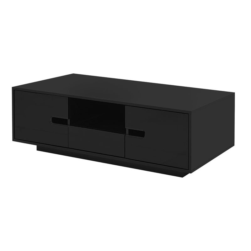 Modern High Glossy Rectangle Coffee Table With 16 Color LED Lights For Living Room