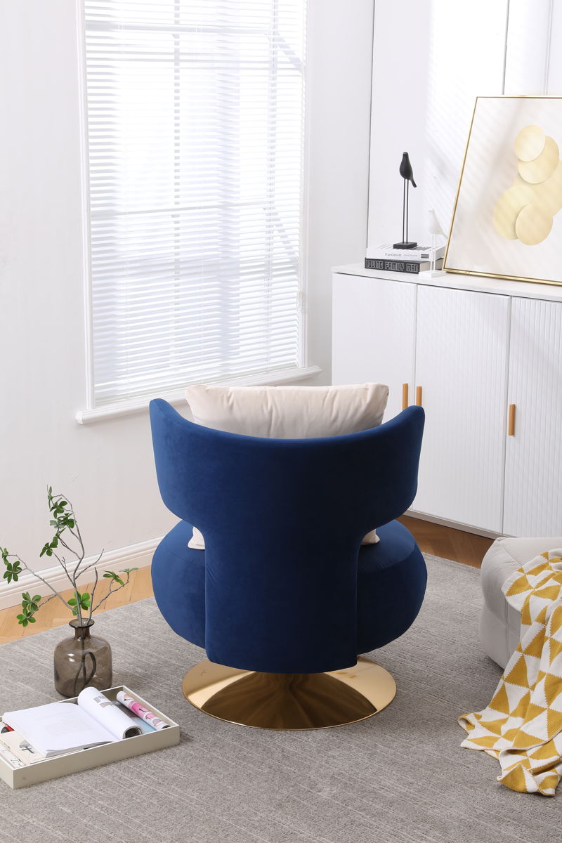 Swivel Accent Chair Armchair, Round Barrel Chair For Living Room Bedroom