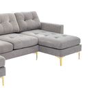 Modern L - Shape Convertible Sectional Sofa With Movable Ottoman