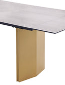 Vesa - Glass Top Extension Dining Table - Beige