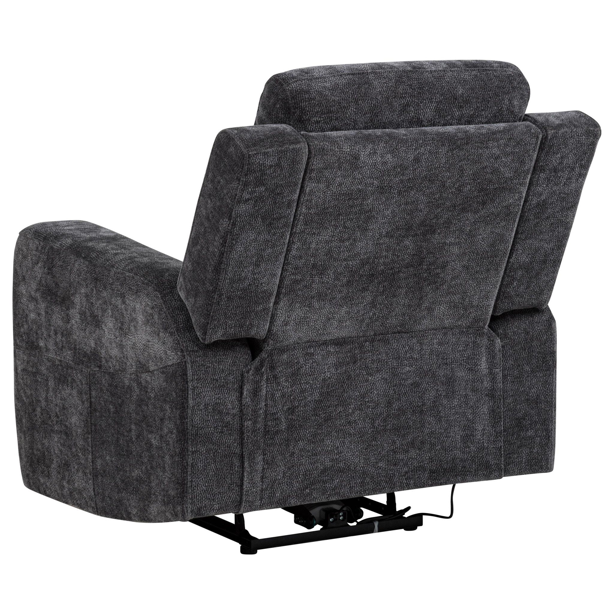 Kennett Chenille Upholstered Power Recliner Chair Dark Grey