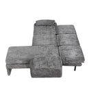 Convertible Futon Sofa Bed With Adjustable Backrest, Reversible Chaise Lounge And 2 Removable Armrest Pillows