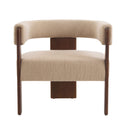 Modern Upholstered Accent Arm Chair With Barrel Back Design