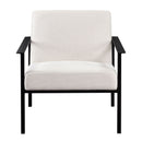 Millie - Modern Stationary Metal Accent Chair With Polyester Upholstery - Off White