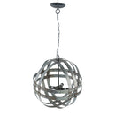 4 Light Galvanized Chandelier, Hanging Light Fixture With Adjustable Chain For Kitchen, Bulb Not Included - Gray