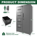 Metal Storage Vertical Filing Cabinet With Lock, 4 Drawers, 1 Door, Steel Construction, School / Office Use