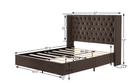 B100S Queen bed with two nightstands, Button designed Headboard,strong wooden slats + metal legs with Electroplate