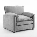 Oversized Reading Armchair With Thick Cushions, High Back Support