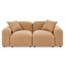 L-Shape Modular Sectional Sofa, DIY Combination,Teddy Fabric,Camel