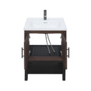 Modern Freestanding Bathroom Vanity With Ceramic Sink, Hot And Cold Faucet, Storage Cabinet & Open Shelf