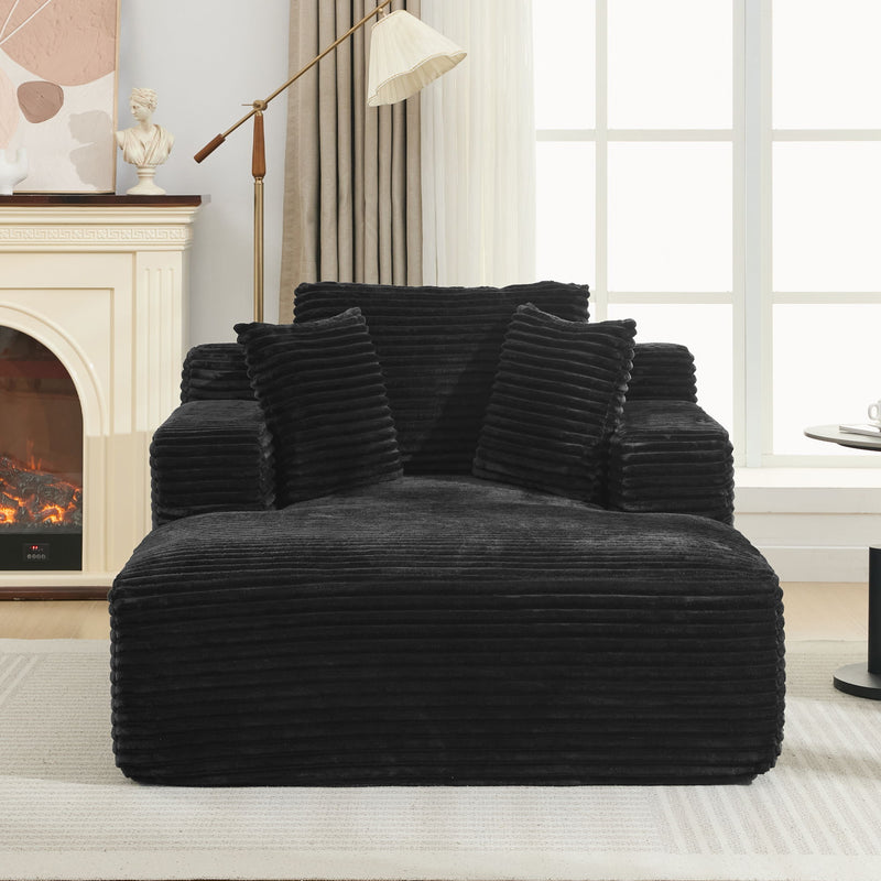 Modern Full Compressed Chaise Lounge Sofa Bed With Removable Pillows