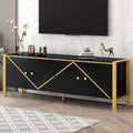 Modern Minimalist TV Stand With 2 Spacious Cabinets