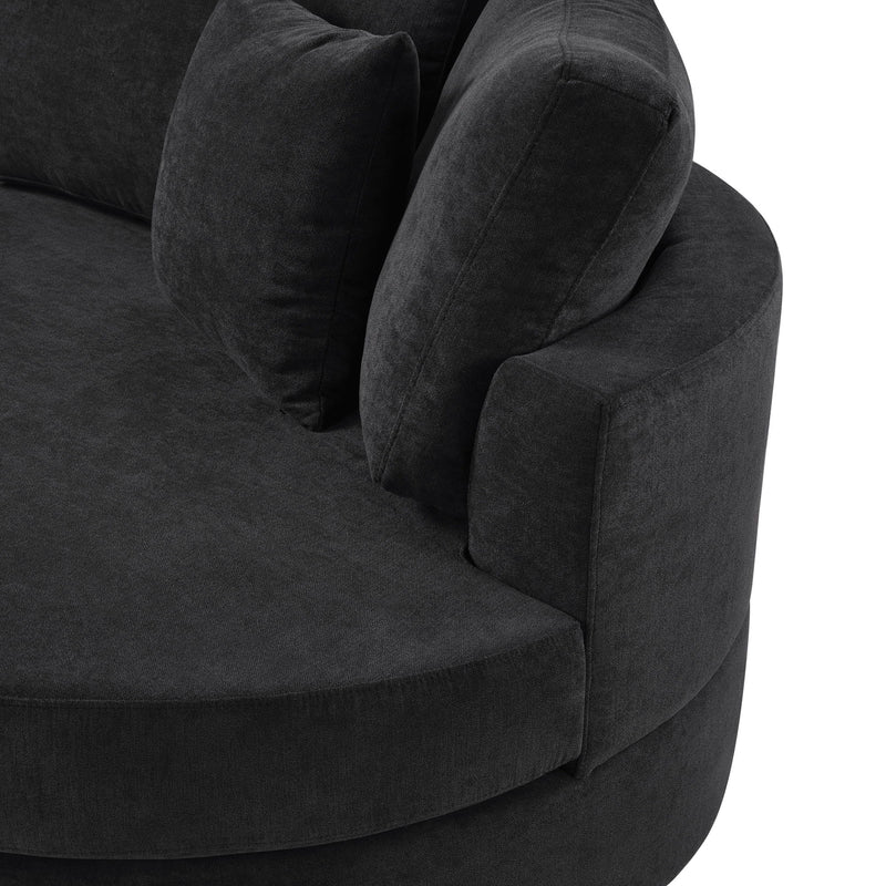 Modern 3 Seater Upholstered Sofa With Curved Design