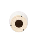 Glazed Ceramic Drum Stool Indoor / Outdoor Side Table Ceramic - White