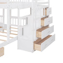 Multifunctional Triple Bunk Bed With Drawers And Guardrails