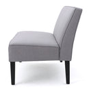 Contemporary Loveseat With Upholstered Fabric And Birch Wood Legs - Light Gray