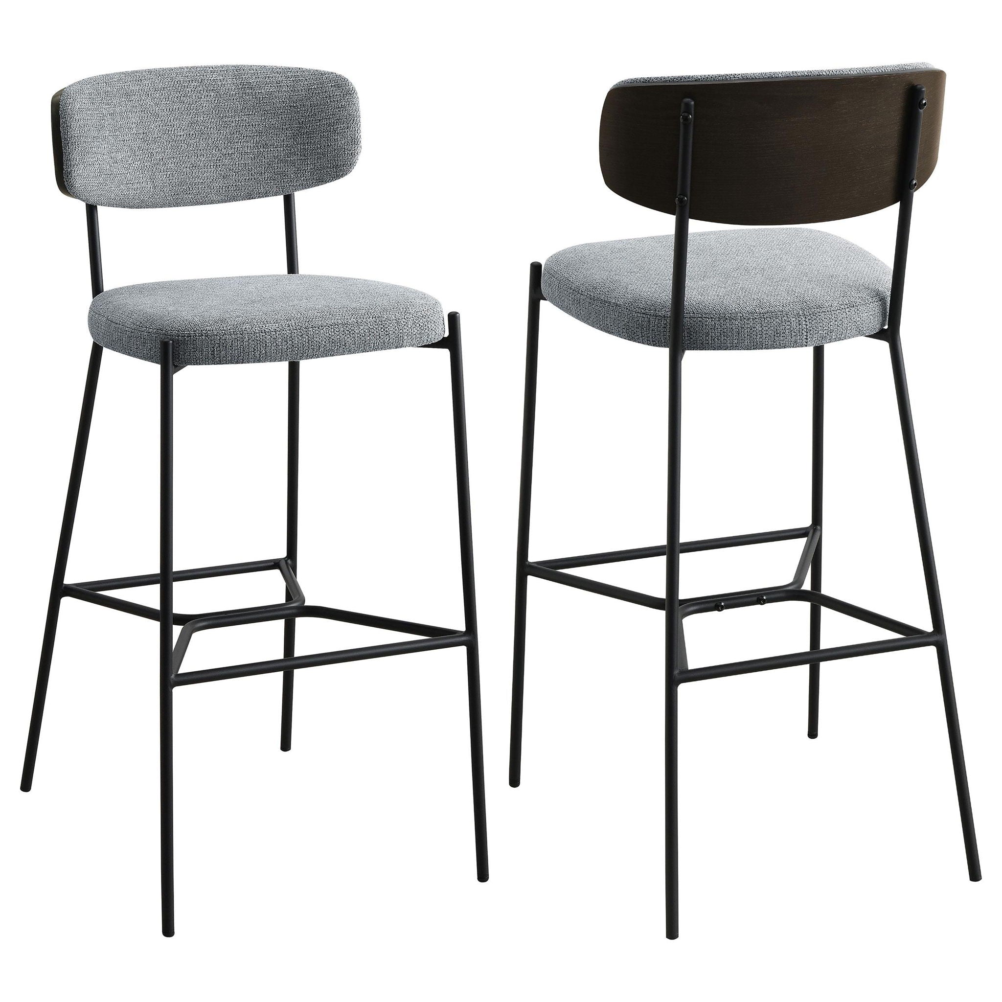 Elison Pub Height Bar Stool Grey (Set of 2) - Atlantic Fine Furniture Melbourne FL