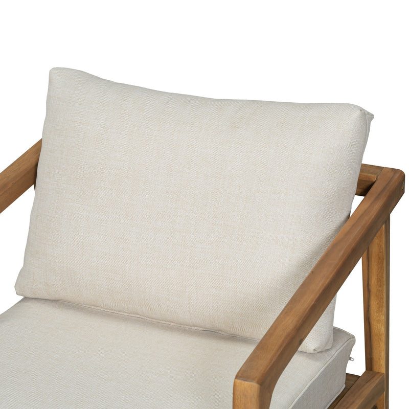 Westin - Outdoor Acacia Wood Club Chair (Set of 2) - Teak / Beige