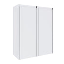 Wall Mounted Bathroom Vanity With Resin Sink And 2 Side Cabinet, 3 Soft Close Drawer - Brown Ebony