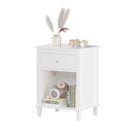 Nightstand & 1 Drawer And 1 Shelf - White