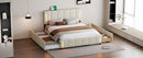 Upholstered Platform Bed With Trundle & Drawers
