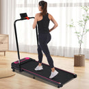 Folding Walking Pad Under Desk Treadmill For Home 2 Ways To Adjust Speed - Pink / Black