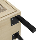 Modern Rattan 3 Door Shoe Rack Cabinet For Entryway