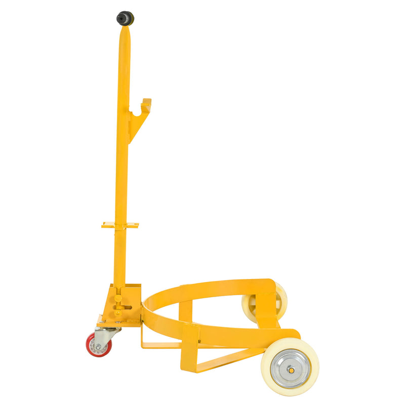 Steel Drum Dolly 55 Gallon Capacity Oil Barrel Mover With Wheels Low Profile Caddy - Yellow