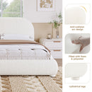 Upholstered Simple Modern Bedroom Bed With Curved Headboard