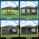 10'X10' Folding Canopy With 4 Removable Sidewalls Outdoor Event Shelter UPF 50+ Gazebo Portable Tents For Parties Beach Camping Wedding Ez Pop Up Canopy 4 Pieces Weight Bag + Carry Bag