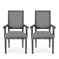 French Country Style Upholstered Dining Chair With Square Backrest