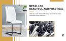 Modern dining chairs with faux leather upholstered seats - dining room chairs with metal legs, suitable for kitchen, living room, bedroom, dining room side chairs, set of 6 pieces (white+PU leather)