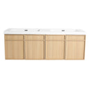 Wall-Mounted Bathroom Vanity With Resin Sink And Soft Closing Doors