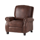 Neville - Recliner Chair With Push Back Function And Birch Wood Legs - Brown
