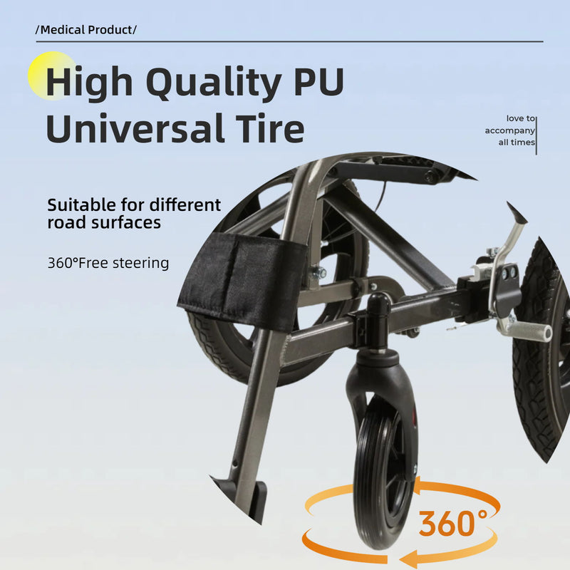 Lightweight Foldable Transport Wheelchair For Adults,Square Tube Design